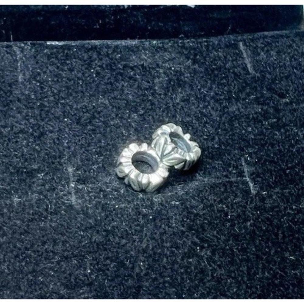 (x2) Pandora Sterling Silver 925 ALE Leaf Spacer Charm 790206 Retired/Authentic